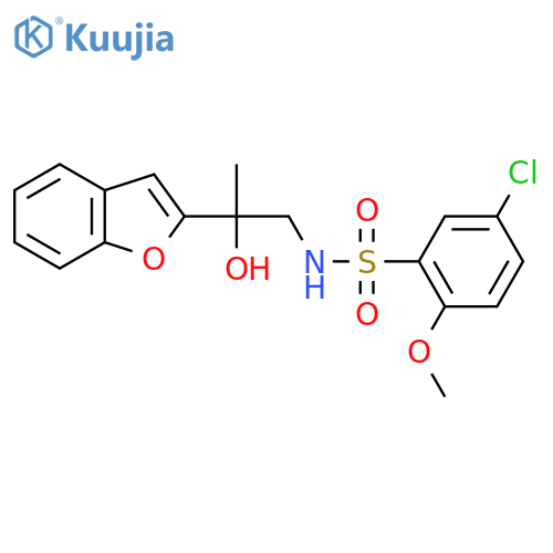 N-[2-(1-benzofuran-2-yl)-2-hydroxypropyl]-5-chloro-2-methoxybenzene-1-sulfonamide structure