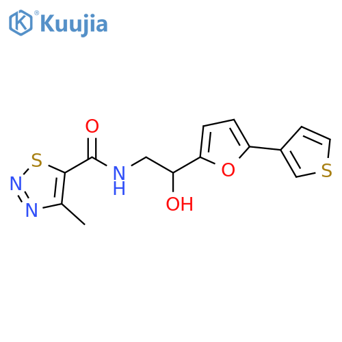N-{2-hydroxy-2-[5-(thiophen-3-yl)furan-2-yl]ethyl}-4-methyl-1,2,3-thiadiazole-5-carboxamide structure
