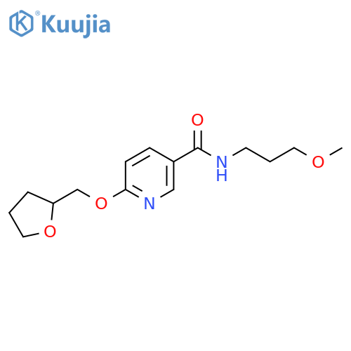 N-(3-methoxypropyl)-6-((tetrahydrofuran-2-yl)methoxy)nicotinamide structure