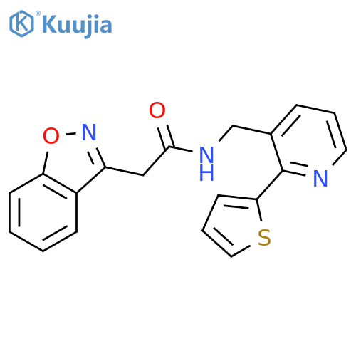 2-(1,2-benzoxazol-3-yl)-N-{[2-(thiophen-2-yl)pyridin-3-yl]methyl}acetamide structure