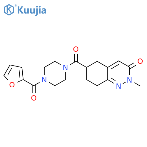 6-[4-(furan-2-carbonyl)piperazine-1-carbonyl]-2-methyl-2,3,5,6,7,8-hexahydrocinnolin-3-one structure