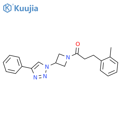 3-(2-methylphenyl)-1-[3-(4-phenyltriazol-1-yl)azetidin-1-yl]propan-1-one structure