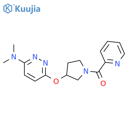 N,N-dimethyl-6-{[1-(pyridine-2-carbonyl)pyrrolidin-3-yl]oxy}pyridazin-3-amine structure