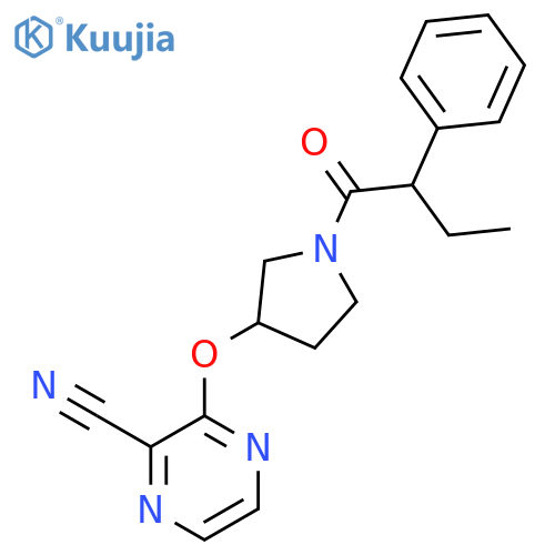 3-{[1-(2-phenylbutanoyl)pyrrolidin-3-yl]oxy}pyrazine-2-carbonitrile structure