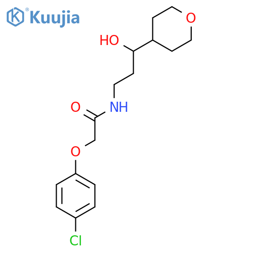 2-(4-chlorophenoxy)-N-[3-hydroxy-3-(oxan-4-yl)propyl]acetamide structure