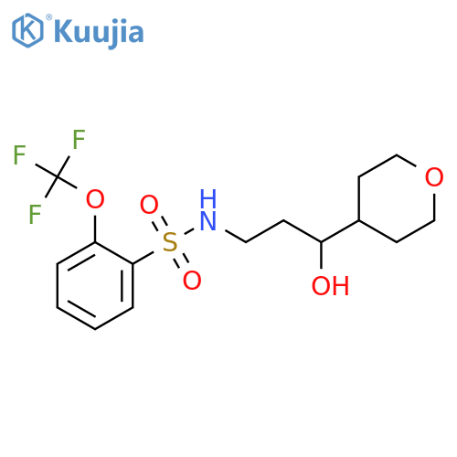 N-[3-hydroxy-3-(oxan-4-yl)propyl]-2-(trifluoromethoxy)benzene-1-sulfonamide structure