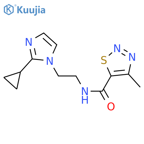 N-2-(2-cyclopropyl-1H-imidazol-1-yl)ethyl-4-methyl-1,2,3-thiadiazole-5-carboxamide structure