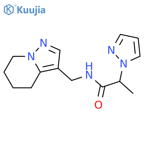 2-(1H-pyrazol-1-yl)-N-({4H,5H,6H,7H-pyrazolo[1,5-a]pyridin-3-yl}methyl)propanamide structure