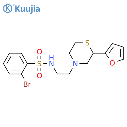 2-bromo-N-2-(furan-2-yl)-2-(thiomorpholin-4-yl)ethylbenzene-1-sulfonamide structure