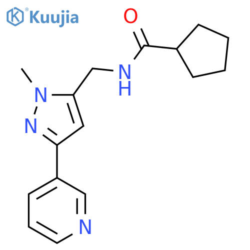 N-{1-methyl-3-(pyridin-3-yl)-1H-pyrazol-5-ylmethyl}cyclopentanecarboxamide structure