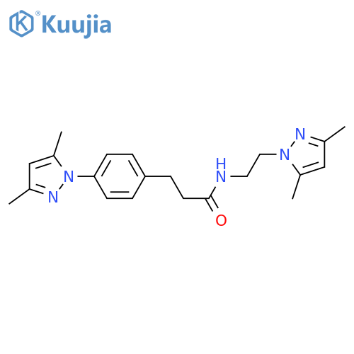 N-[2-(3,5-dimethyl-1H-pyrazol-1-yl)ethyl]-3-[4-(3,5-dimethyl-1H-pyrazol-1-yl)phenyl]propanamide structure