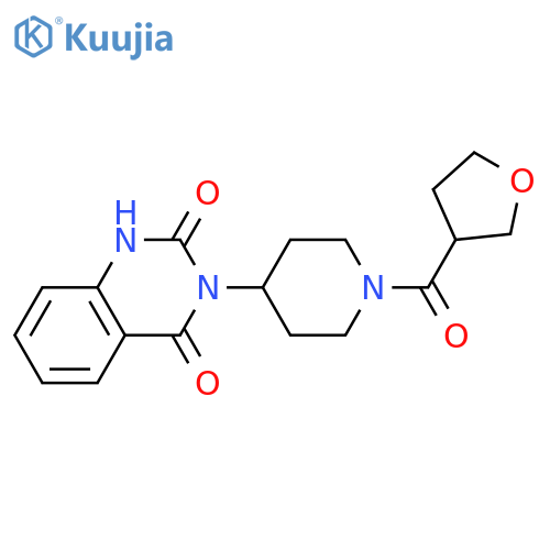 3-[1-(oxolane-3-carbonyl)piperidin-4-yl]-1,2,3,4-tetrahydroquinazoline-2,4-dione structure
