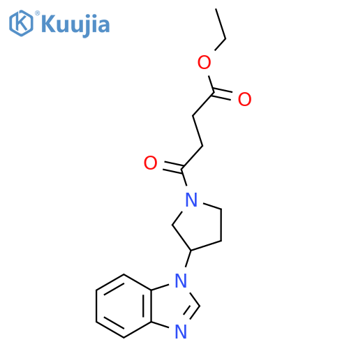 ethyl 4-[3-(1H-1,3-benzodiazol-1-yl)pyrrolidin-1-yl]-4-oxobutanoate structure
