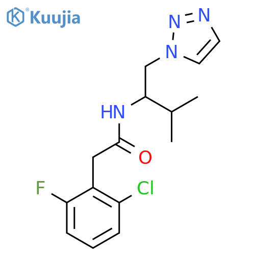 2-(2-chloro-6-fluorophenyl)-N-[3-methyl-1-(1H-1,2,3-triazol-1-yl)butan-2-yl]acetamide structure