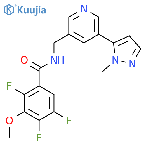 2,4,5-trifluoro-3-methoxy-N-{5-(1-methyl-1H-pyrazol-5-yl)pyridin-3-ylmethyl}benzamide structure