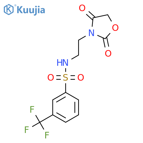 N-2-(2,4-dioxo-1,3-oxazolidin-3-yl)ethyl-3-(trifluoromethyl)benzene-1-sulfonamide structure