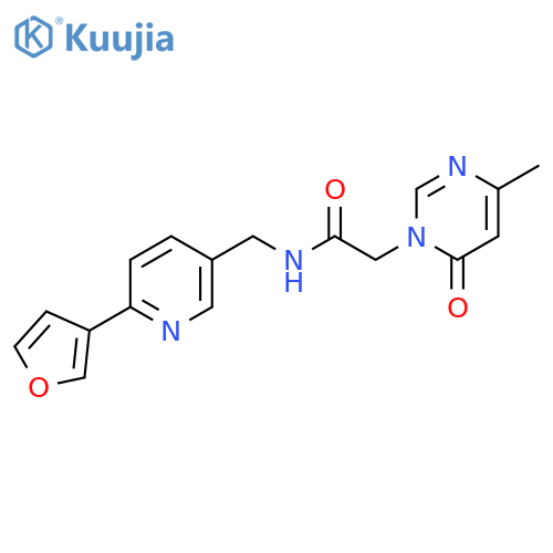 N-{6-(furan-3-yl)pyridin-3-ylmethyl}-2-(4-methyl-6-oxo-1,6-dihydropyrimidin-1-yl)acetamide structure