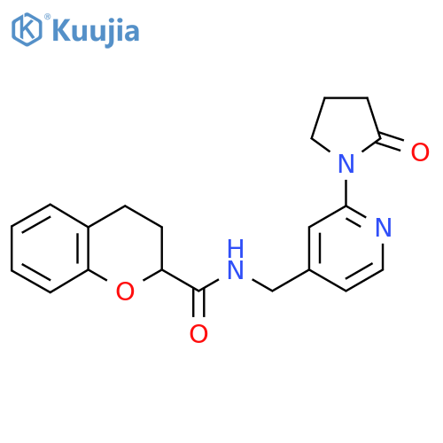 N-{[2-(2-oxopyrrolidin-1-yl)pyridin-4-yl]methyl}-3,4-dihydro-2H-1-benzopyran-2-carboxamide structure