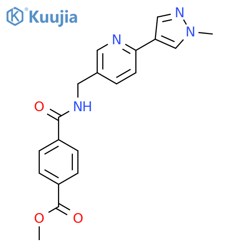 methyl 4-({6-(1-methyl-1H-pyrazol-4-yl)pyridin-3-ylmethyl}carbamoyl)benzoate structure