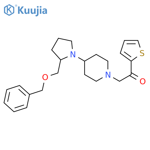 1-(4-{2-[(benzyloxy)methyl]pyrrolidin-1-yl}piperidin-1-yl)-2-(thiophen-2-yl)ethan-1-one structure
