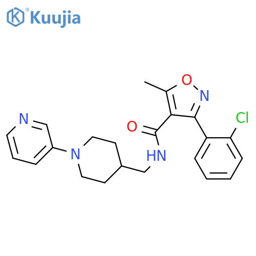 3-(2-chlorophenyl)-5-methyl-N-[(1-pyridin-3-ylpiperidin-4-yl)methyl]-1,2-oxazole-4-carboxamide structure