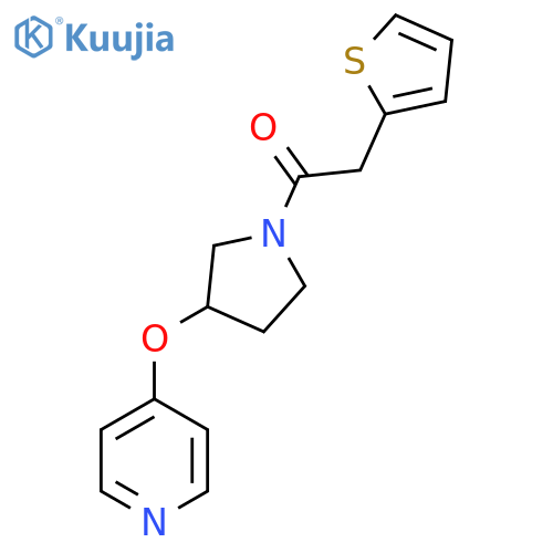 1-(3-(Pyridin-4-yloxy)pyrrolidin-1-yl)-2-(thiophen-2-yl)ethanone structure
