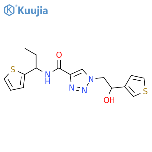 1-[2-hydroxy-2-(thiophen-3-yl)ethyl]-N-[1-(thiophen-2-yl)propyl]-1H-1,2,3-triazole-4-carboxamide structure