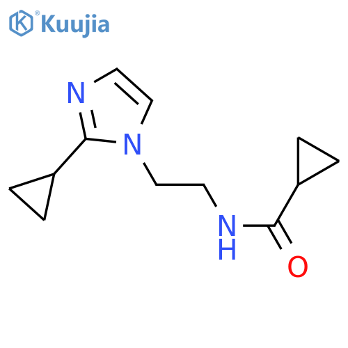 N-[2-(2-cyclopropyl-1H-imidazol-1-yl)ethyl]cyclopropanecarboxamide structure