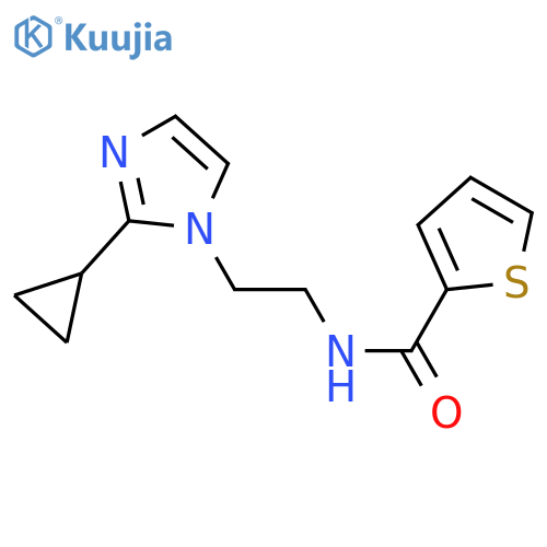 N-[2-(2-cyclopropyl-1H-imidazol-1-yl)ethyl]thiophene-2-carboxamide structure