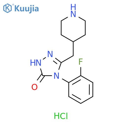 4-(2-fluorophenyl)-3-(piperidin-4-yl)methyl-4,5-dihydro-1H-1,2,4-triazol-5-one hydrochloride structure