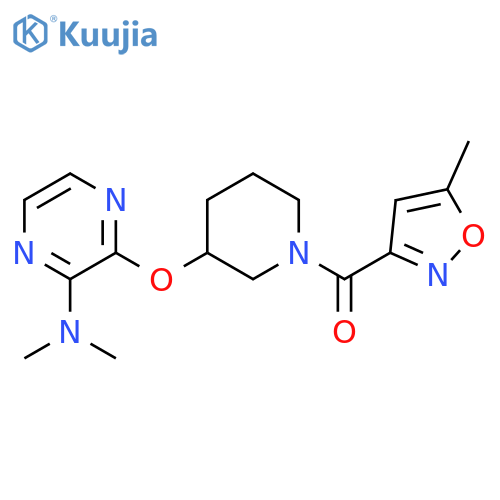 N,N-dimethyl-3-{[1-(5-methyl-1,2-oxazole-3-carbonyl)piperidin-3-yl]oxy}pyrazin-2-amine structure