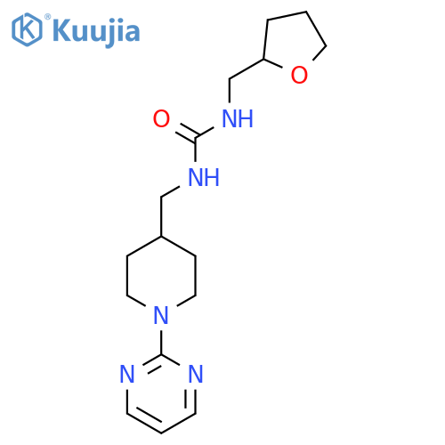 3-[(oxolan-2-yl)methyl]-1-{[1-(pyrimidin-2-yl)piperidin-4-yl]methyl}urea structure