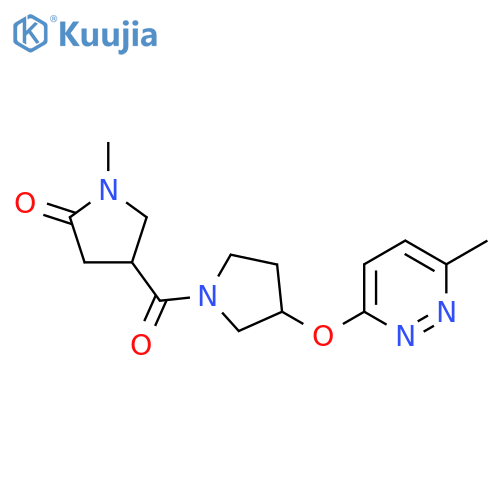 1-methyl-4-{3-[(6-methylpyridazin-3-yl)oxy]pyrrolidine-1-carbonyl}pyrrolidin-2-one structure