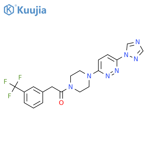 1-(4-(6-(1H-1,2,4-triazol-1-yl)pyridazin-3-yl)piperazin-1-yl)-2-(3-(trifluoromethyl)phenyl)ethanone structure