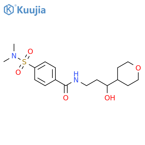 4-(dimethylsulfamoyl)-N-[3-hydroxy-3-(oxan-4-yl)propyl]benzamide structure