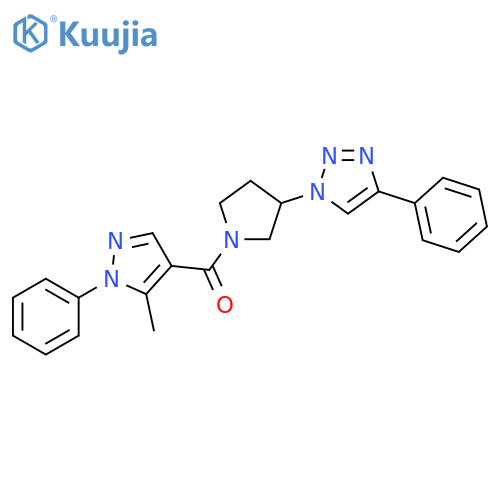 (5-Methyl-1-phenyl-1H-pyrazol-4-yl)[3-(4-phenyl-1H-1,2,3-triazol-1-yl)-1-pyrrolidinyl]methanone structure