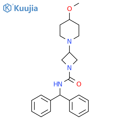 N-benzhydryl-3-(4-methoxypiperidin-1-yl)azetidine-1-carboxamide structure