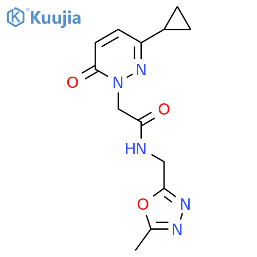 2-(3-cyclopropyl-6-oxo-1,6-dihydropyridazin-1-yl)-N-[(5-methyl-1,3,4-oxadiazol-2-yl)methyl]acetamide structure