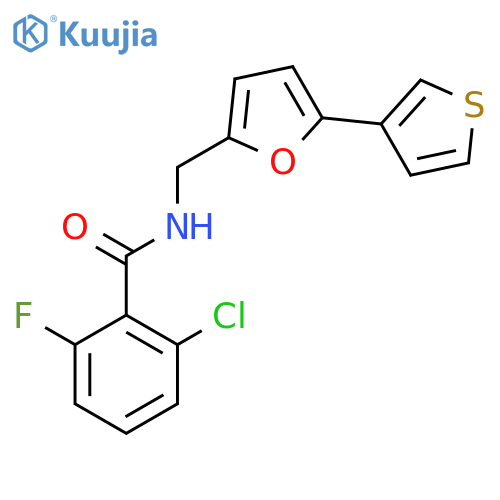 2-chloro-6-fluoro-N-{5-(thiophen-3-yl)furan-2-ylmethyl}benzamide structure