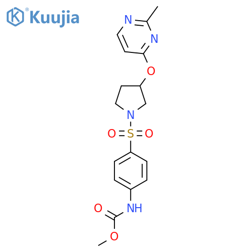 methyl N-[4-({3-[(2-methylpyrimidin-4-yl)oxy]pyrrolidin-1-yl}sulfonyl)phenyl]carbamate structure