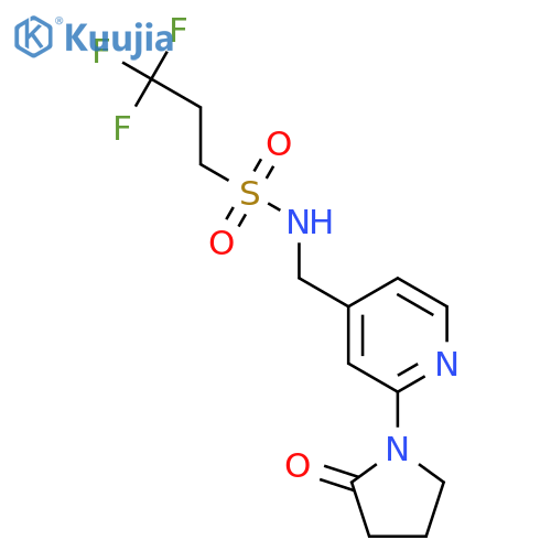 3,3,3-trifluoro-N-{2-(2-oxopyrrolidin-1-yl)pyridin-4-ylmethyl}propane-1-sulfonamide structure