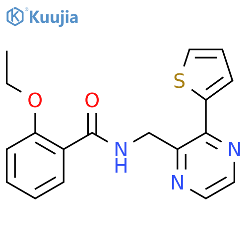2-ethoxy-N-{3-(thiophen-2-yl)pyrazin-2-ylmethyl}benzamide structure