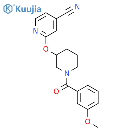 2-{[1-(3-methoxybenzoyl)piperidin-3-yl]oxy}pyridine-4-carbonitrile structure