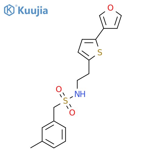 N-{2-5-(furan-3-yl)thiophen-2-ylethyl}-1-(3-methylphenyl)methanesulfonamide structure