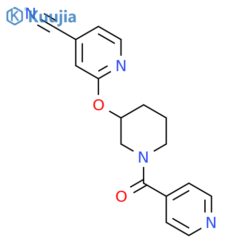 2-{[1-(pyridine-4-carbonyl)piperidin-3-yl]oxy}pyridine-4-carbonitrile structure