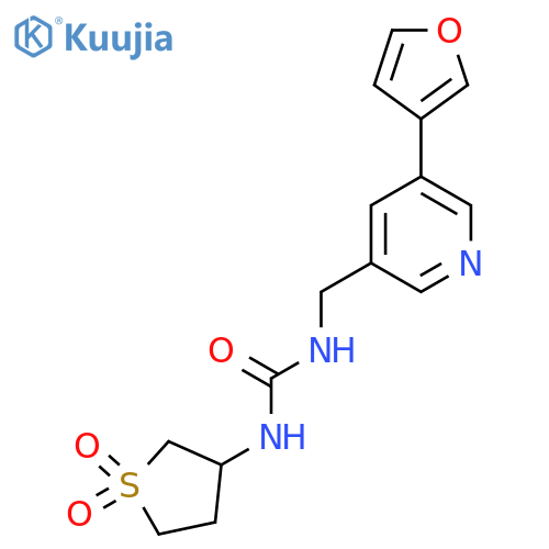 3-(1,1-dioxo-1lambda6-thiolan-3-yl)-1-{5-(furan-3-yl)pyridin-3-ylmethyl}urea structure