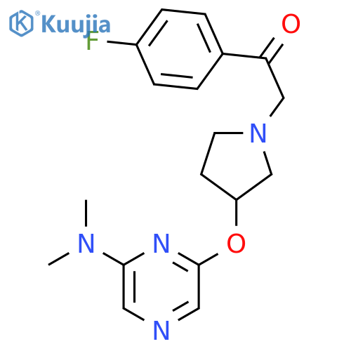 1-(3-{[6-(dimethylamino)pyrazin-2-yl]oxy}pyrrolidin-1-yl)-2-(4-fluorophenyl)ethan-1-one structure
