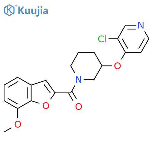 3-chloro-4-{[1-(7-methoxy-1-benzofuran-2-carbonyl)piperidin-3-yl]oxy}pyridine structure
