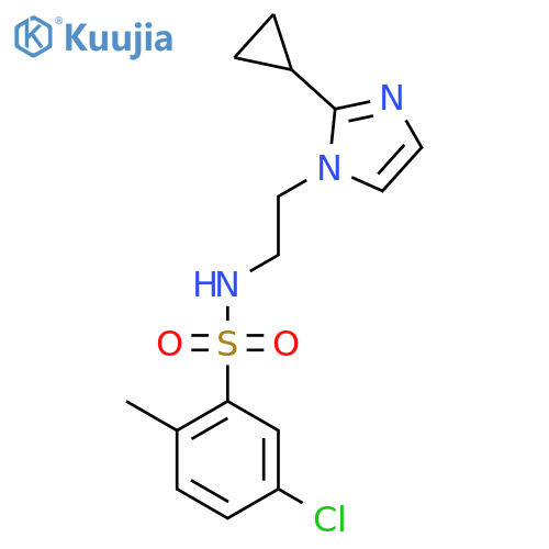 5-chloro-N-[2-(2-cyclopropyl-1H-imidazol-1-yl)ethyl]-2-methylbenzene-1-sulfonamide structure