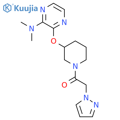 1-(3-{[3-(dimethylamino)pyrazin-2-yl]oxy}piperidin-1-yl)-2-(1H-pyrazol-1-yl)ethan-1-one structure